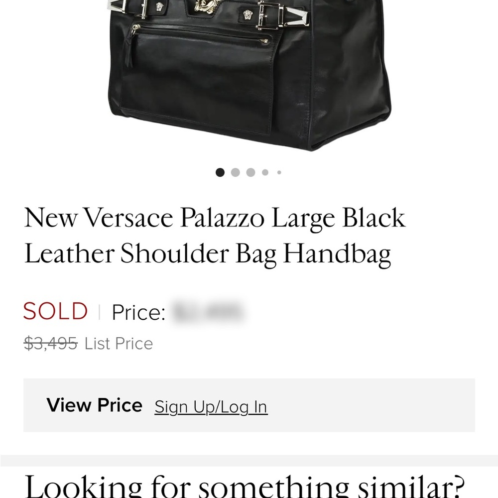 New Medusa ⚜️Versace  Palazzo Large white Studded Leather Shoulder Bag Handbag - Picture 8 of 8